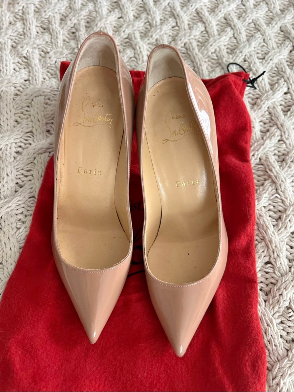 Christian Louboutin Blush Patent Pointed-Toe Pumps